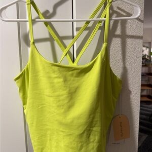 NWT- lime green strappy cropped activewear tank top